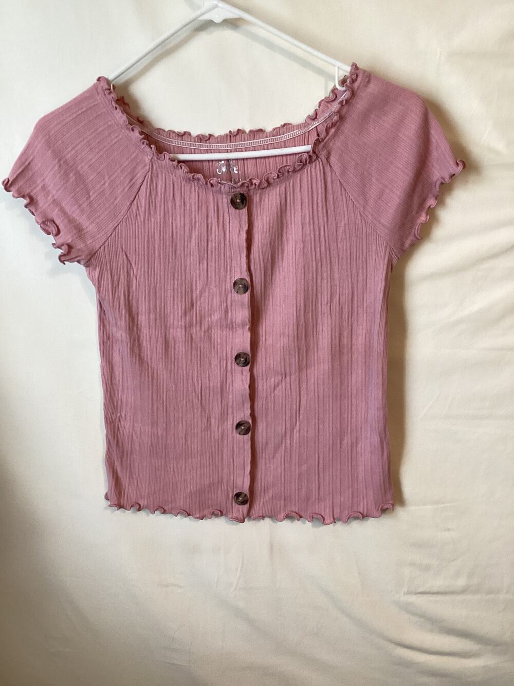 4610 Justice Girls Sleeveless Pullover Faux Button-Up Top Cropped 14/16 Plus